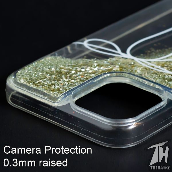 Golden White bow glitter silicone case for Apple Iphone 12 pro