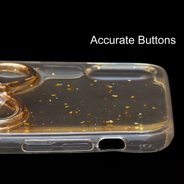 Transparent Golden Ribbon Silicone Case for Apple Iphone X/Xs