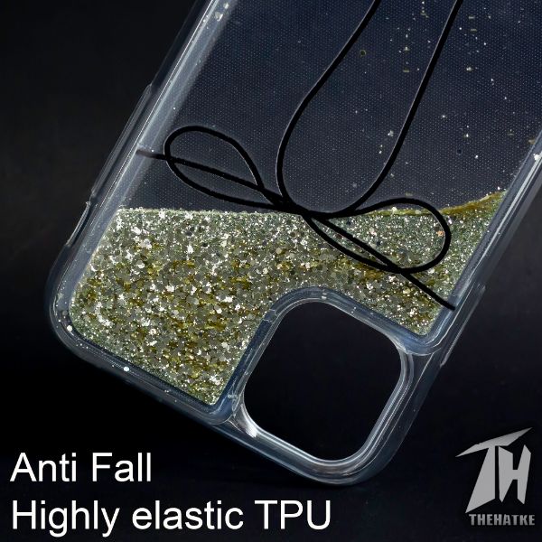 Golden Black bow glitter silicone case for Apple Iphone 12 pro