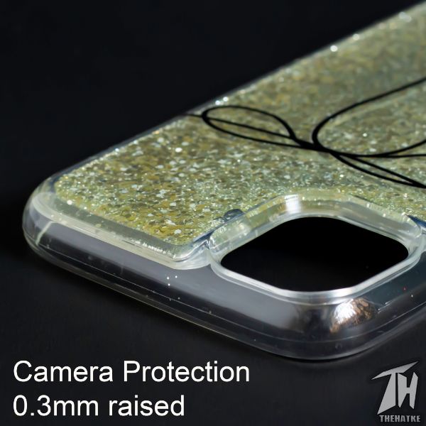 Golden Black bow glitter silicone case for Apple Iphone 12 pro