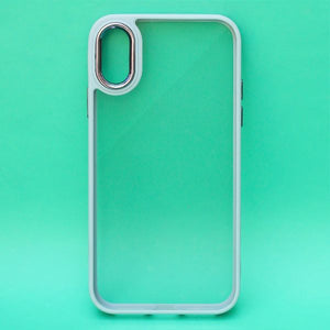 Lavender Blue Metal Safe Transparent Case for Apple iphone X/Xs