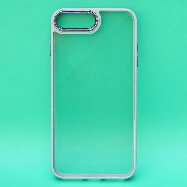 Lavender Blue Metal Safe Transparent Case for Apple iphone 8 Plus