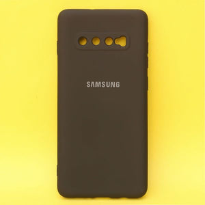 Black Original Camera Safe Silicone case for Samsung S10 Plus
