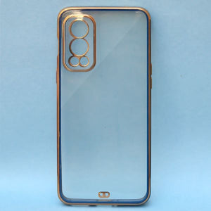 Blue Electroplated Transparent Case for Oneplus Nord 2