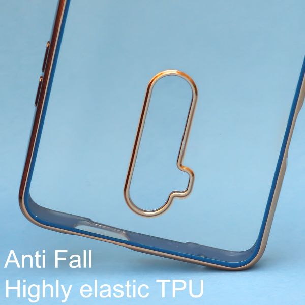 Blue Electroplated Transparent Case for Oneplus 7 Pro