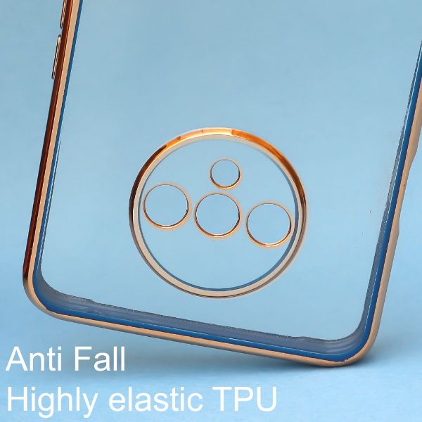 Blue Electroplated Transparent Case for Oneplus 7T