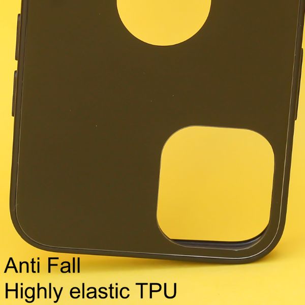 Black Glass Logo Cut Silicone case for Apple iphone 12 mini