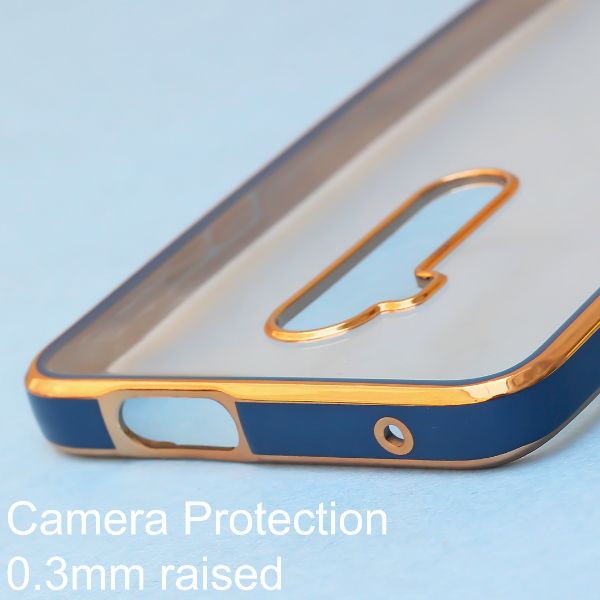 Blue Electroplated Transparent Case for Oneplus 7 Pro