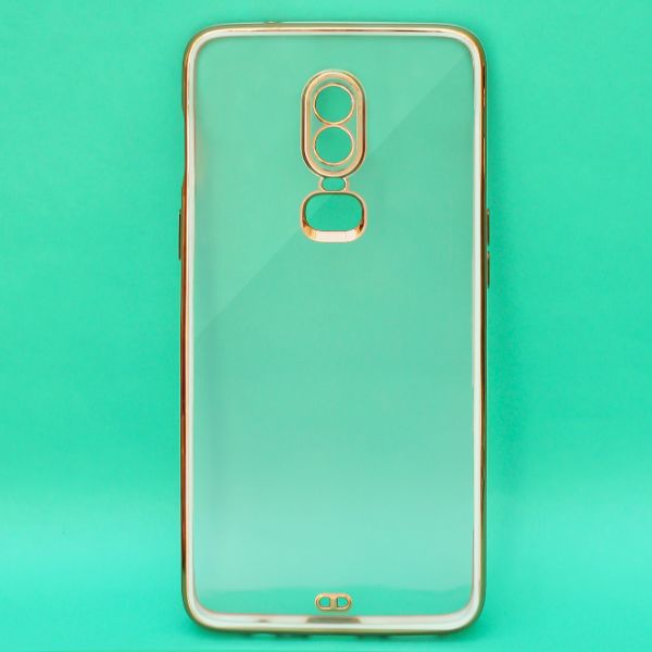 White Electroplated Transparent Case for Oneplus 6