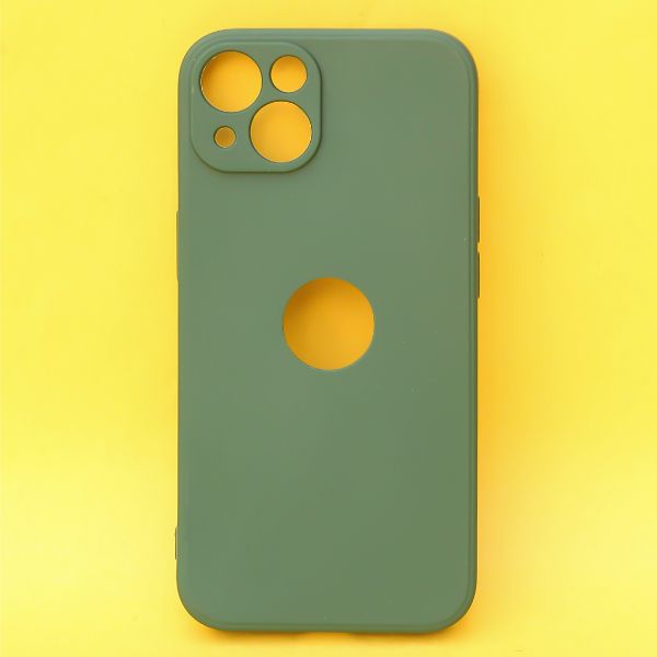 Dark Green Candy Logo Cut Silicone Case for Apple Iphone 14