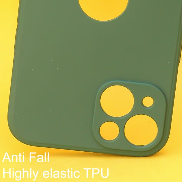 Dark Green Candy Logo Cut Silicone Case for Apple Iphone 14