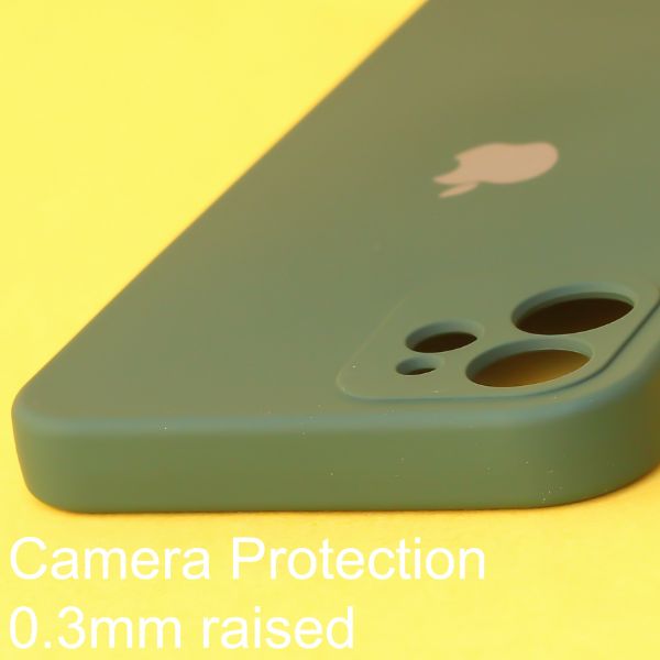 Dark Green Original Camera Silicone case for Apple iphone 12