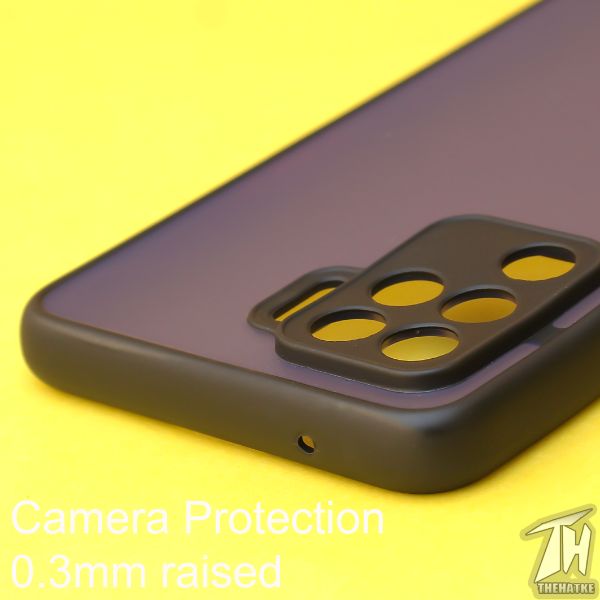 Black Smoke Camera Safe Silicone case for Oppo F19 Pro