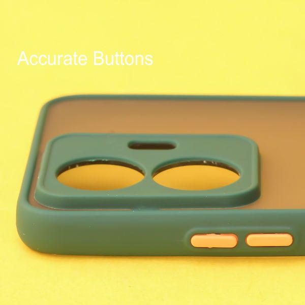 Dark Green Smoke Camera Safe Silicone case for Vivo T1 4G