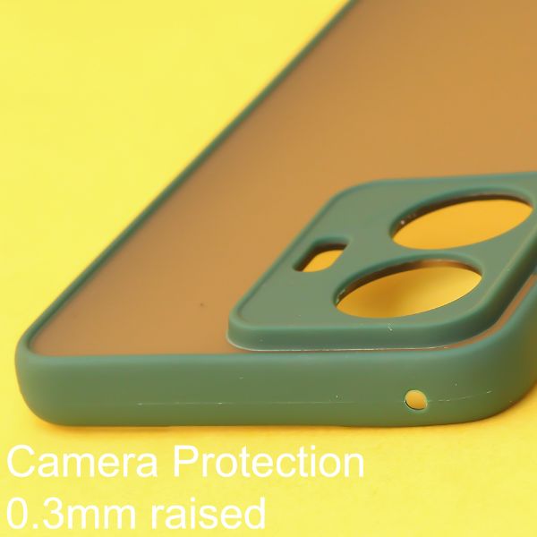 Dark Green Smoke Camera Safe Silicone case for Vivo T1 4G