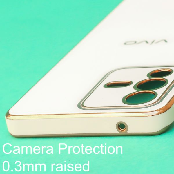 White Matt Silicone Glass case for Vivo V23 pro