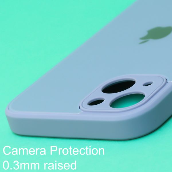 Blue camera Safe mirror case for Apple Iphone 13