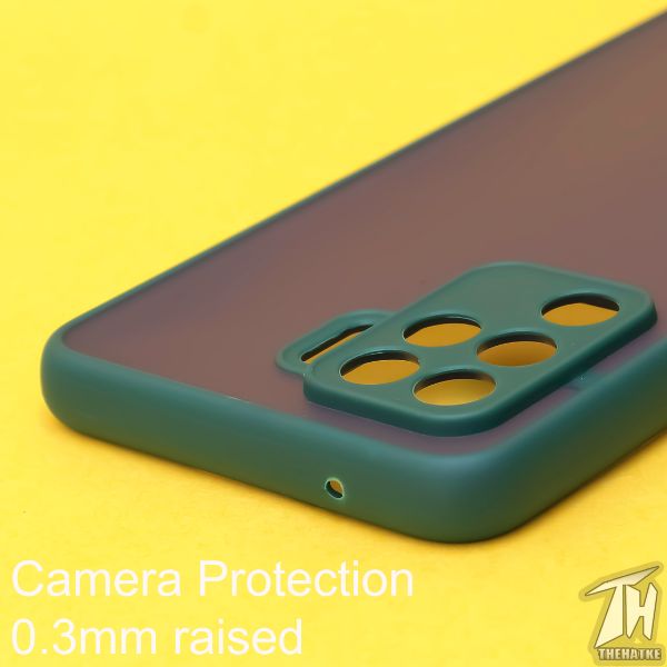 Dark Green Smoke Camera Safe Silicone case for Oppo F19 Pro
