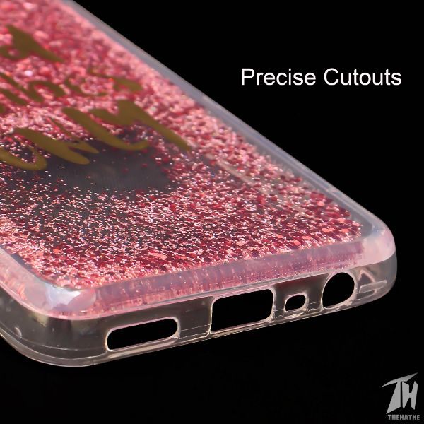 Pink Good vibes water glitter silicon case for Oppo F17 Pro
