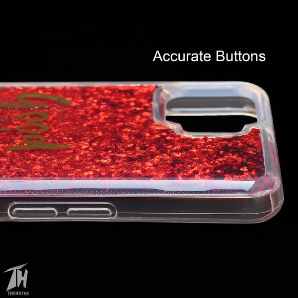 Red Good vibes water glitter silicon case for Oppo F17