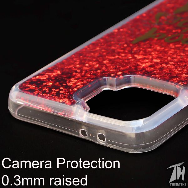 Red Good vibes water glitter silicon case for Oppo F17 Pro