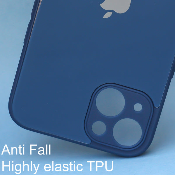 Dark Blue camera Safe mirror case for Apple Iphone 13