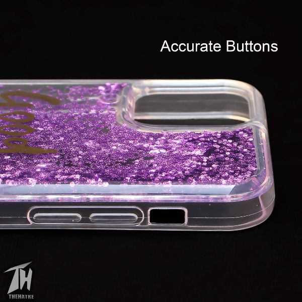 Purple Good vibes water glitter silicon case for Apple iphone 11