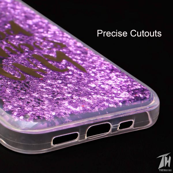 Purple Good vibes water glitter silicon case for Apple iphone 12