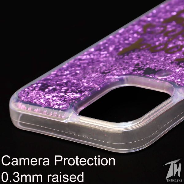 Purple Good vibes water glitter silicon case for Apple iphone 12