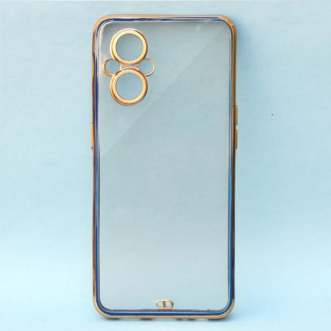 Blue Electroplated Transparent Case for Oppo F21 Pro 5g
