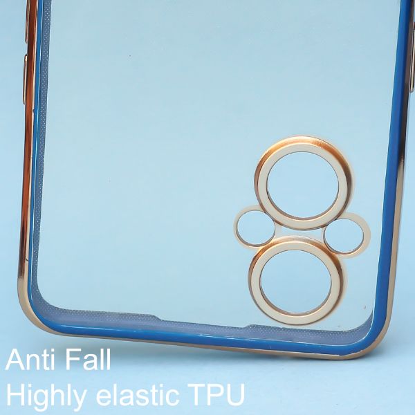 Blue Electroplated Transparent Case for Oppo F21 Pro 5g