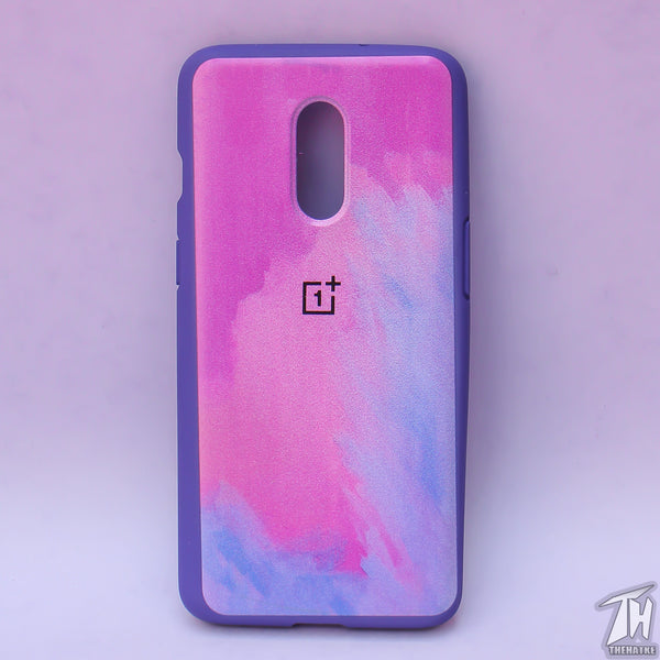 Magenta oil paint Silicone case for Oneplus 7