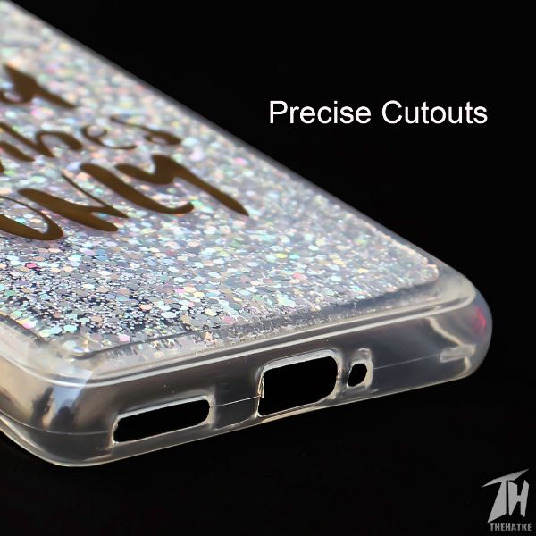 Grey Good Vibes Glitter Case For Oneplus 8 Pro