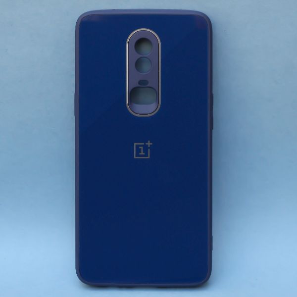 Dark Blue camera Safe mirror case for Oneplus 6
