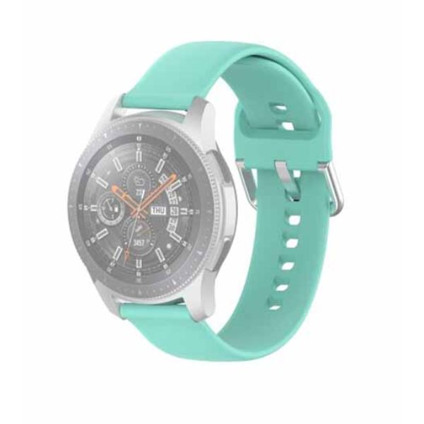 Light Green Plain Silicone Strap With Stainless steel Buckle For Smart Watch (20mm)