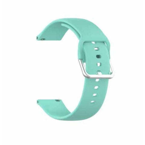 Light Green Plain Silicone Strap With Stainless steel Buckle For Smart Watch (20mm)