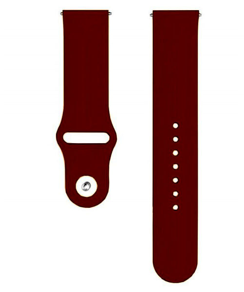 Maroon Plain Silicone Strap For Smart Watch (22mm)