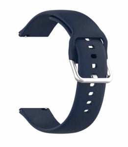 Dark Blue Plain Silicone Replacement Band Strap With Stainless steel Buckle For Smart Watch (22mm)