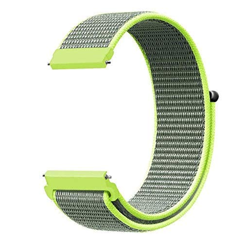 Stripes Green Nylon Replacement Band Strap For Smart Watch 22mm
