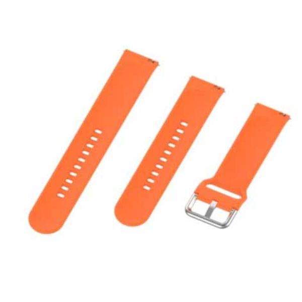 Orange Plain Silicone Strap With Stainless steel Buckle For Smart Watch (20mm)