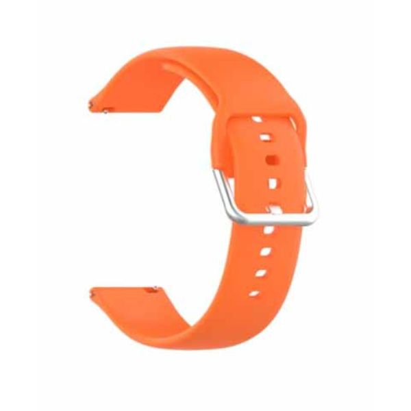 Orange Plain Silicone Strap With Stainless steel Buckle For Smart Watch (20mm)