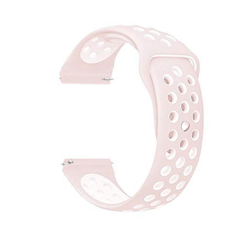 Pink White Dotted Silicone Strap For Smart Watch 22mm