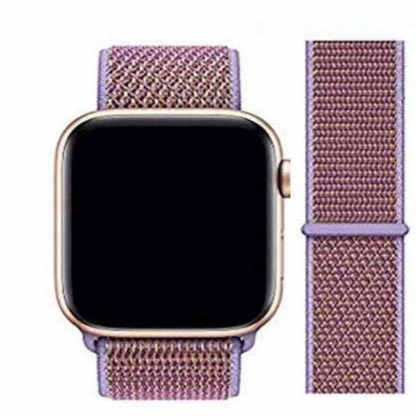 Purple Border Maroon Nylon Strap For Apple Iwatch (42mm/44mm)