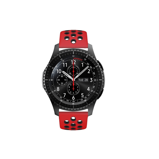 Red Black Dotted Silicone Strap For Smart Watch 22mm