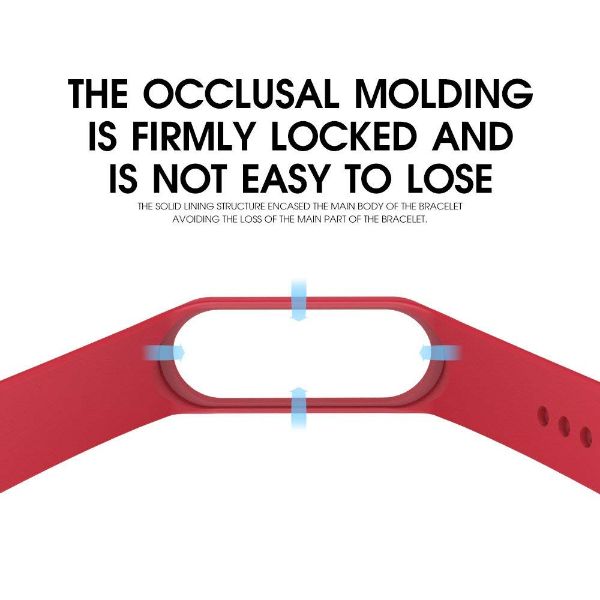 Red Plain Silicone Strap For M5 Band