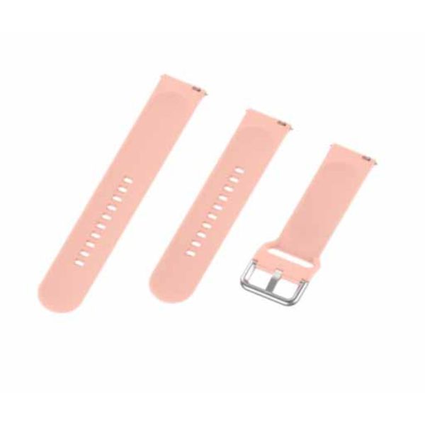 Peach Plain Silicone Strap With Stainless steel Buckle For Smart Watch (20mm)