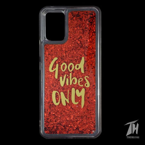 Red Good Vibes Glitter Silicone Case for Vivo v19