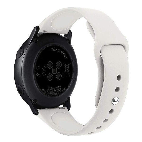 White Plain Silicone Strap For Smart Watch (22mm)