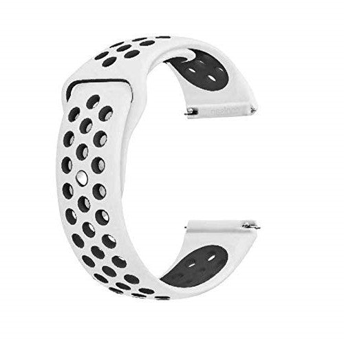 White Black Dotted Silicone Strap For Smart Watch 22mm
