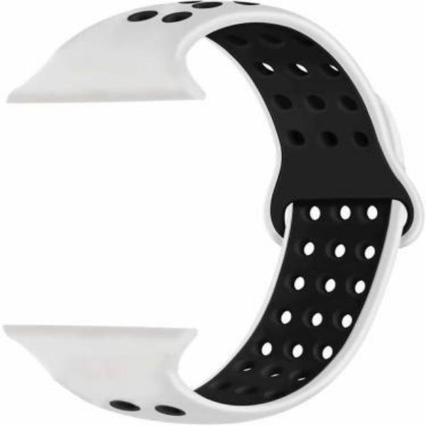 White Black Dotted Silicone Strap For Apple Iwatch (38mm/40mm)